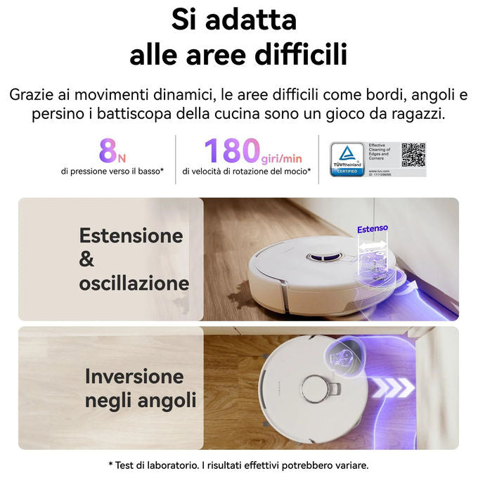 Narwal FREOZ10 Freo Z10 Robot Aspirapolvere Lavapavimenti LiDAR 3D 15000 Pa Autosvuotante Lavaggio 75°C Anti-groviglio Wi-Fi colore Bianco