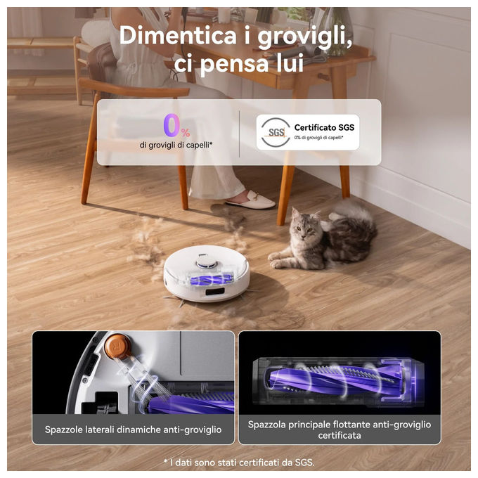 Narwal FREOZ10 Freo Z10 Robot Aspirapolvere Lavapavimenti LiDAR 3D 15000 Pa Autosvuotante Lavaggio 75°C Anti-groviglio Wi-Fi colore Bianco