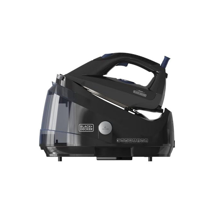 Black+decker BXSS2600E Centro Stirante con Caldaia 2600W 7 bar Vapore 130 g-min Serbatoio 1.5L Antimicrobico ECO colore Nero