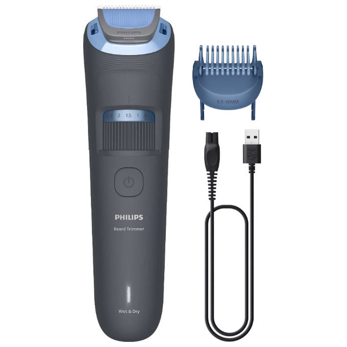 Philips, Regolabarba BT3617-15, Lame Acciaio, 20 Lunghezze, Blu Scuro