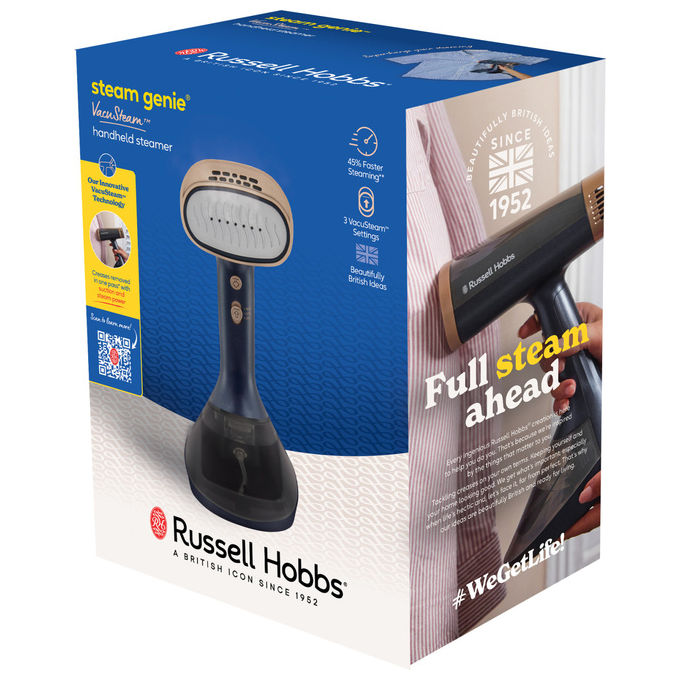 Russell Hobbs 28550-56 Steam Genie VacuSteam Vaporizzatore Portatile 1400 W piastra ceramica 0,2 L serbatoio colore Blu Oro