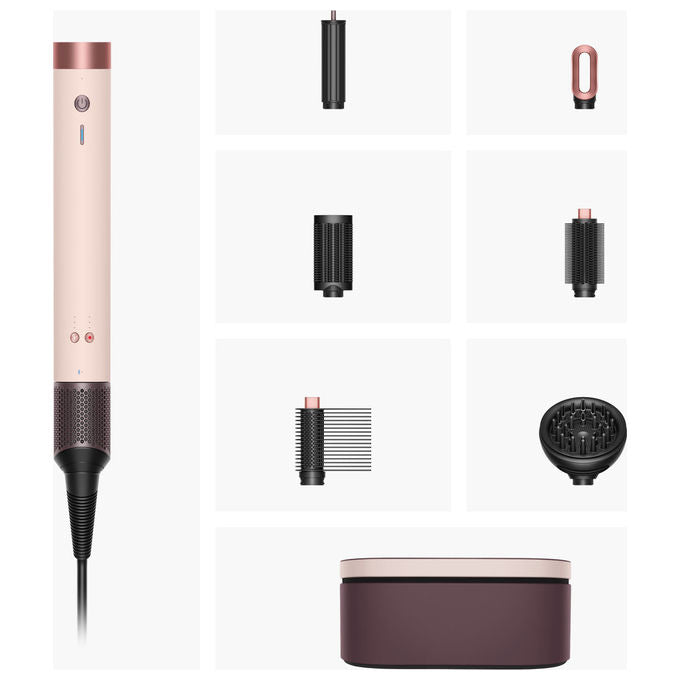 Dyson HS09 Airwrap Co-anda 2x Multistyler Asciugacapelli 1700W per Capelli Ricci o Molto Ricci colore Rosa Cipria Oro Rosa