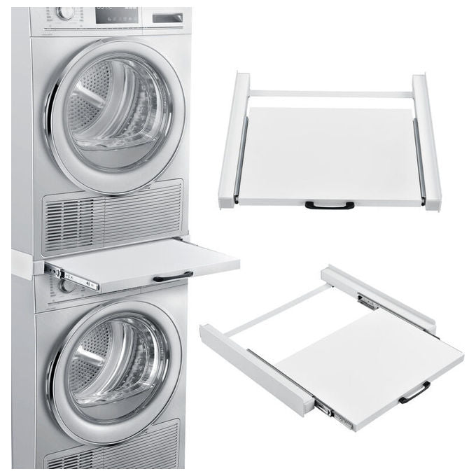 Munari LCL061BI Kit di Sovrapposizione Fisso Acciaio Verniciato Lavatrice Asciugatrice Portata 125 Kg colore Bianco