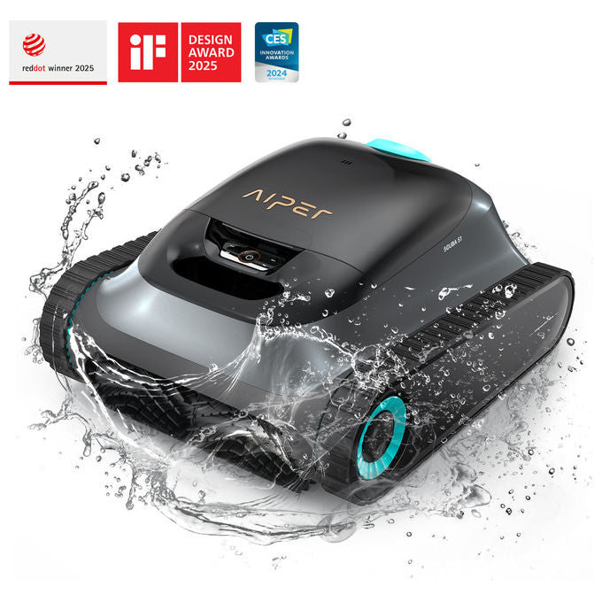 Aiper SCUBA S1 Robot Pulisci Piscina Senza Fili 150 m² autonomia 150 min fondo pareti linea di galleggiamento colore Grigio