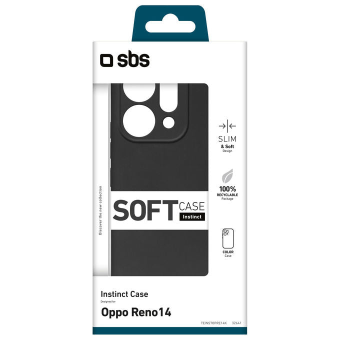 Sbs, Cover per Oppo Reno 14, Rigida, Nera