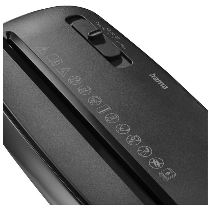 Hama 00050581 Classic S61 Distruggidocumenti Taglio a Strisce 6 Fogli A4 Cestino 8L 180W 72dB Livello P-2 colore Nero