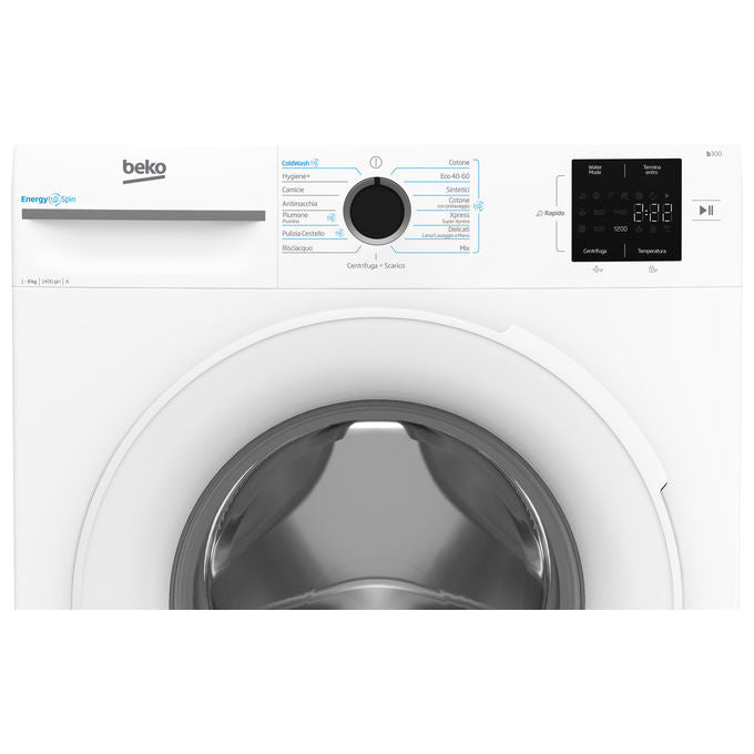 Beko BMW9147EW Lavatrice 9 Kg 1400 Giri Classe A EnergySpin Vapore Bianco (84.5x60x58) cm