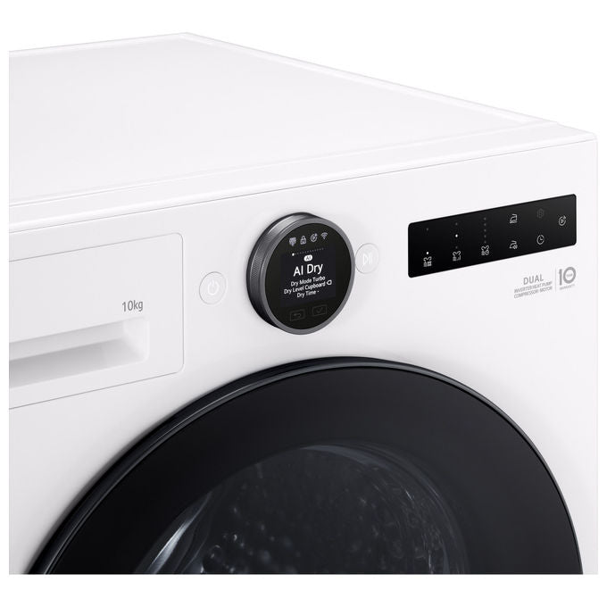 LG RHX7010TWB Serie X7 Asciugatrice Pompa di Calore 10 Kg Classe C Motore Direct Drive AI Dry Wi-Fi (85x60x66 cm) colore Bianco