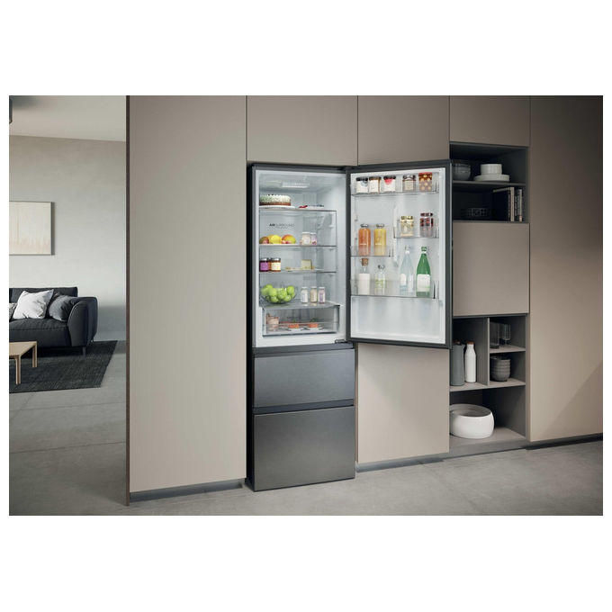 Haier 34006117 HTR3618CNMG Frigorifero Combinato Total No Frost 360 L Classe C Argento (185x595x667 cm)