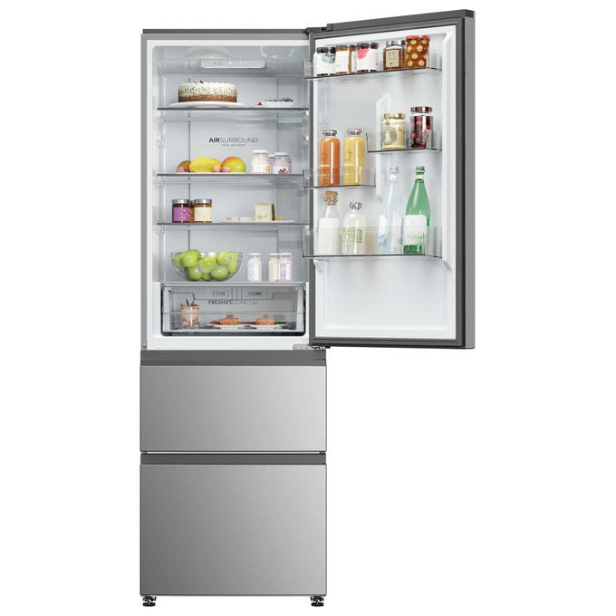 Haier 34006117 HTR3618CNMG Frigorifero Combinato Total No Frost 360 L Classe C Argento (185x595x667 cm)