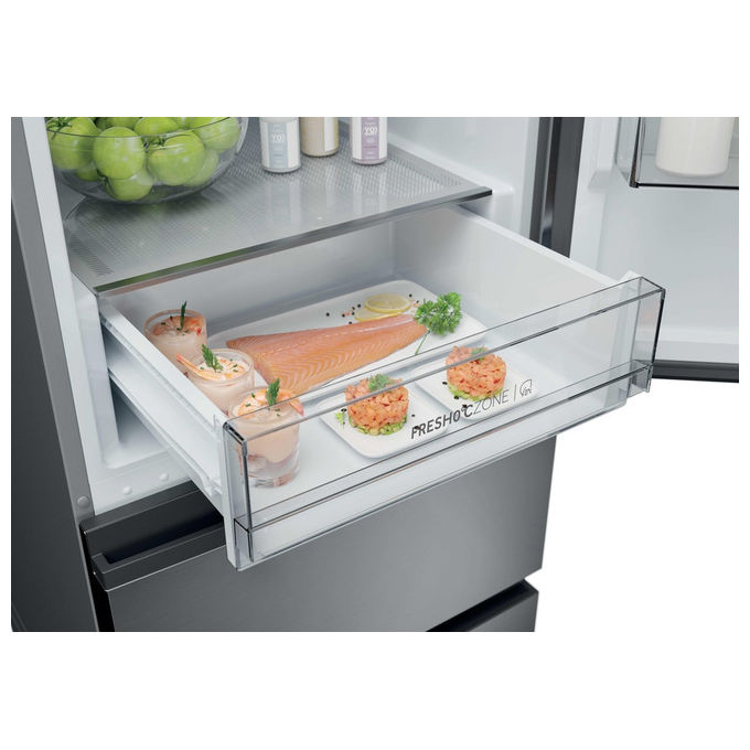 Haier 34006117 HTR3618CNMG Frigorifero Combinato Total No Frost 360 L Classe C Argento (185x595x667 cm)
