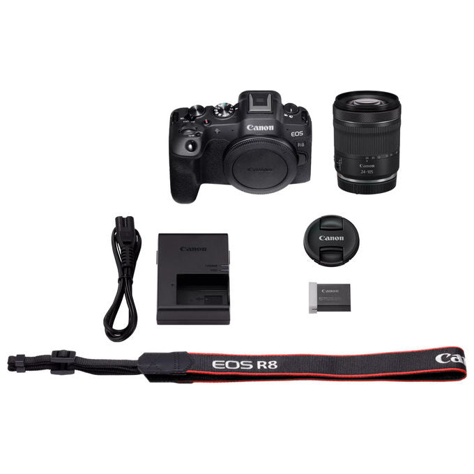 Canon EOS R8, Kit Obiettivo RF 24-105mm F4-7.1 IS STM, Mirrorless, Full Frame, Nero