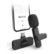 Sbs, Microfono Wireless con Ricevitore USB-C, Clip, Riduzione Rumore, Nero