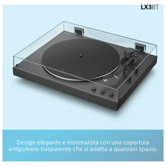 Sony, Giradischi con Trasmissione a Cinghia PS-LX3BT, Automatico, Nero