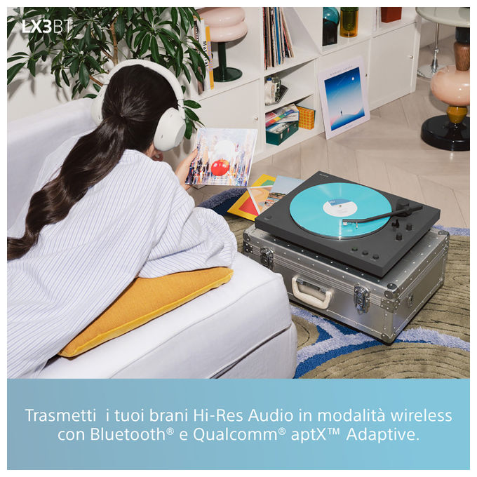 Sony, Giradischi con Trasmissione a Cinghia PS-LX3BT, Automatico, Nero