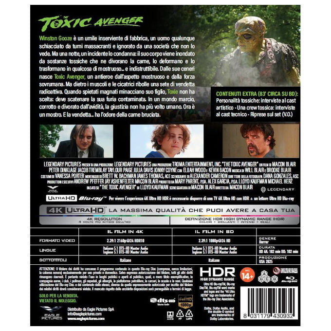 The Toxic Avenger, 4K (Bd 4K + Bd Hd), Eagle Pictures