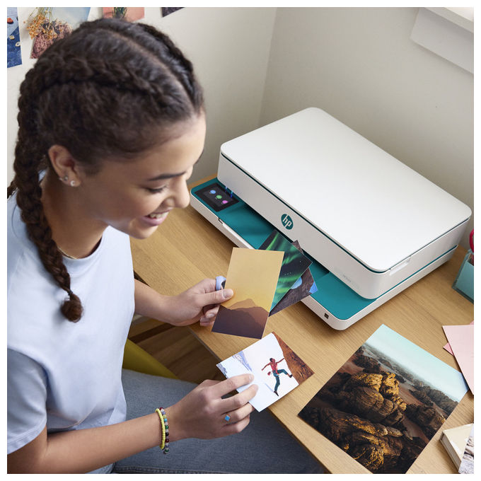 HP ENVY 6122E Stampante Multifunzione Inkjet a Colori Wi-Fi Stampa Fronte Retro Automatica Touchscreen Instant Ink colore Bianco