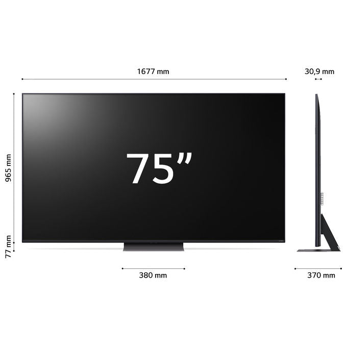 LG, TV QNED 75'' 4K, Serie QNED87 75QNED87T6B, Smart TV 2024, 4 HDMI
