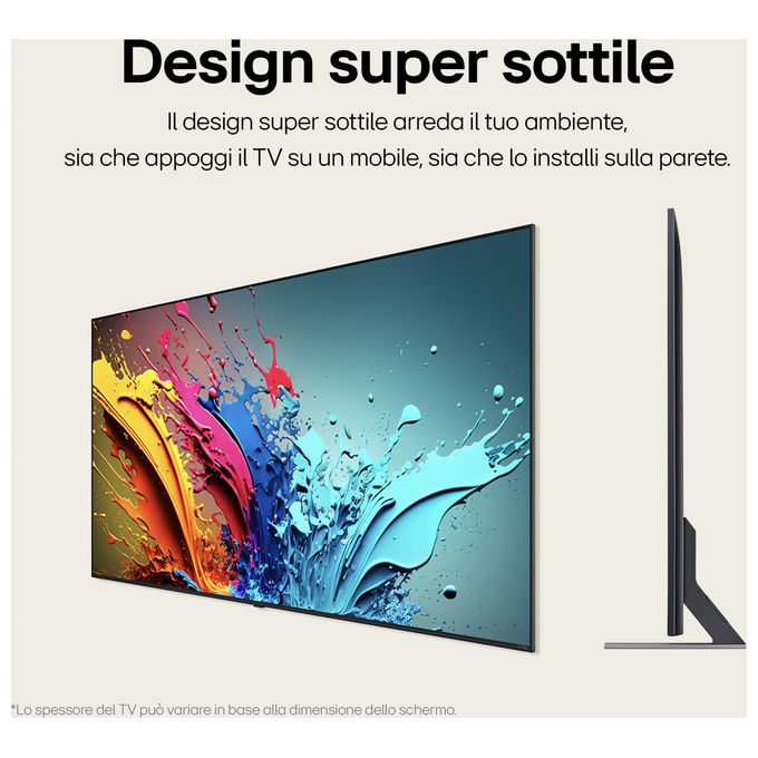 LG, TV QNED 75'' 4K, Serie QNED87 75QNED87T6B, Smart TV 2024, 4 HDMI