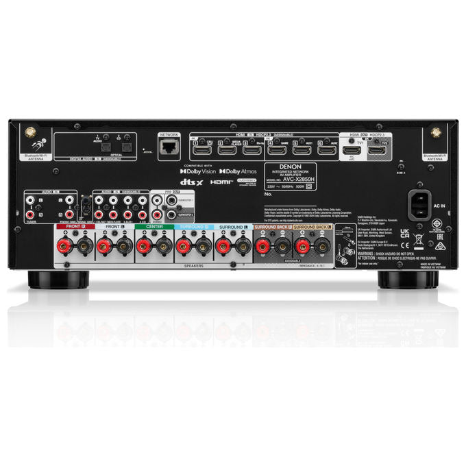 Denon, Amplificatore AV di Rete, 7.2 canali, 95W, AVC-X2850H, Nero
