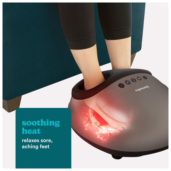 Homedics FMS-350HGY-EU Shiatsu Air Pro Massaggiatore Elettrico Piedi Compressione Aria Calore 3 Intensita' colore Grigio
