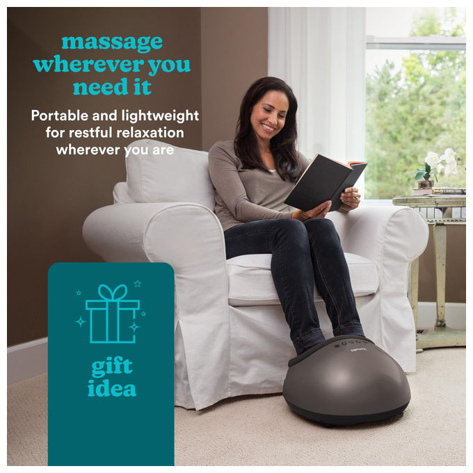 Homedics FMS-350HGY-EU Shiatsu Air Pro Massaggiatore Elettrico Piedi Compressione Aria Calore 3 Intensita' colore Grigio