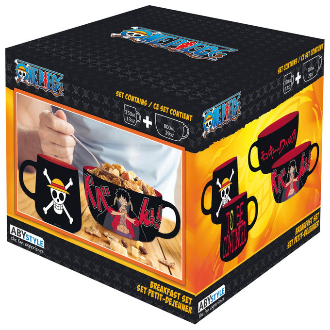 ABYstyle ABYTAB127 One Piece Set Colazione Tazza e Ciotola Luffy Ceramica 350 ml colore Multicolore