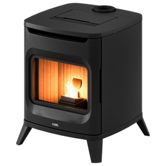Cadel, Stufa a Pellet Ventilata Hublot 6 Up-Twin, 6 kW, Ghisa, Camera Stagna