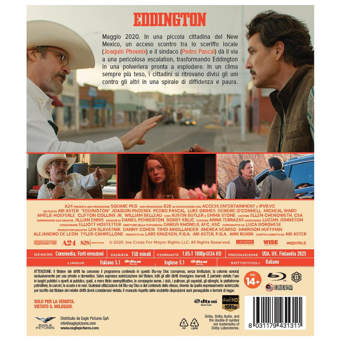 Eddington, Blu-ray, Film di Ari Aster, Con Joaquin Phoenix e Pedro Pascal