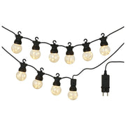 Progarden, Ghirlanda Luminosa LED con Timer, 450 cm, 10 LED, IP44, Bianco Caldo, Nero
