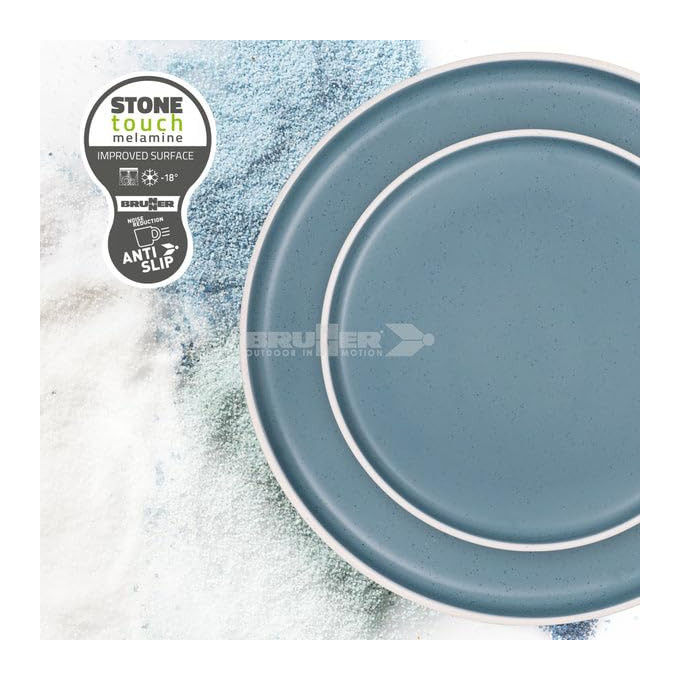 Brunner, Insalatiera ø 25 cm, Melamina Resistente con Fondo Antiscivolo, Dolomit Denim