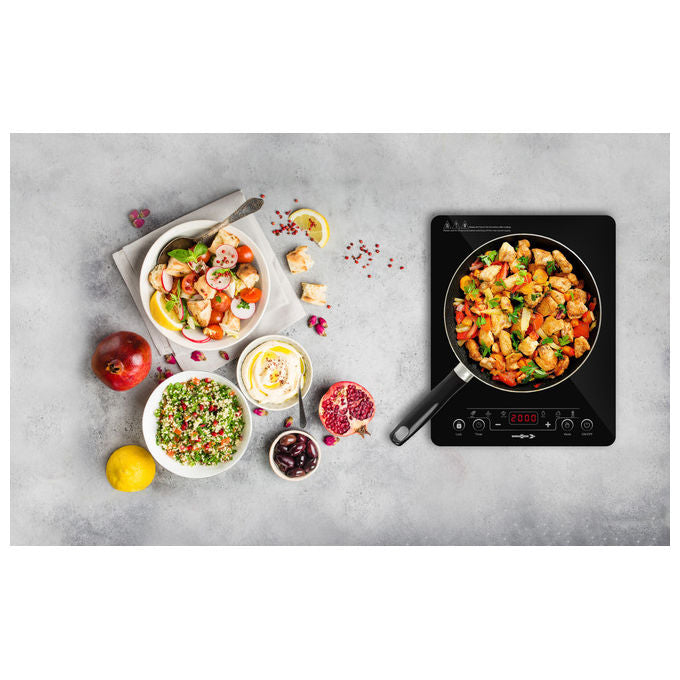 Brunner 3503 Hot Point Induction Piastra a induzione portatile Camping 2000W 9 livelli Touch Control colore Nero