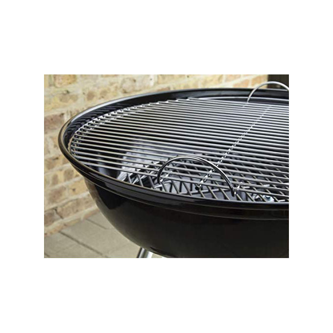 Weber 1502054 Compact Kettle Barbecue a Carbone 47 cm 1548 cm² Griglia Acciaio per 6 Persone con Ruote colore Nero