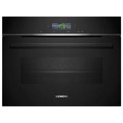Siemens, Forno compatto da incasso iQ700, 60x45 cm, Nero, Pirolitico, Hydrolyse
