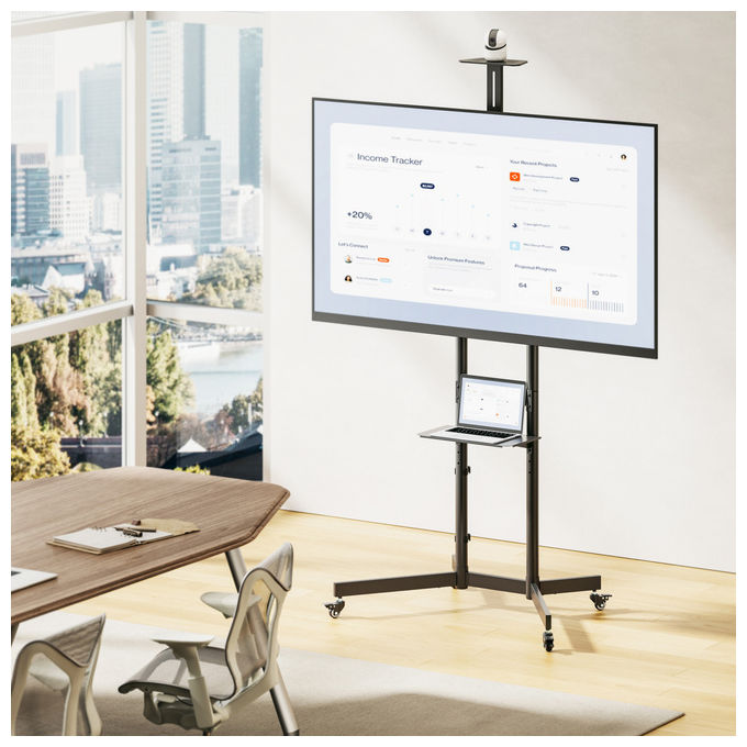 Equip, Carrello TV Mobile Economy, 37-70'', Inclinabile, Nero