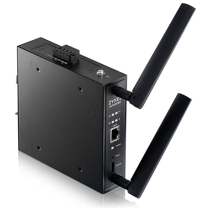 Zyxel, IAP500BE, punto di accesso industriale, WiFi 7, Dual Radio 2x2 MU-MIMO, PoE+, Montaggio guida DIN, Nero