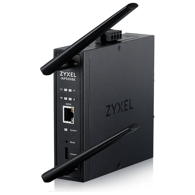 Zyxel, IAP500BE, punto di accesso industriale, WiFi 7, Dual Radio 2x2 MU-MIMO, PoE+, Montaggio guida DIN, Nero