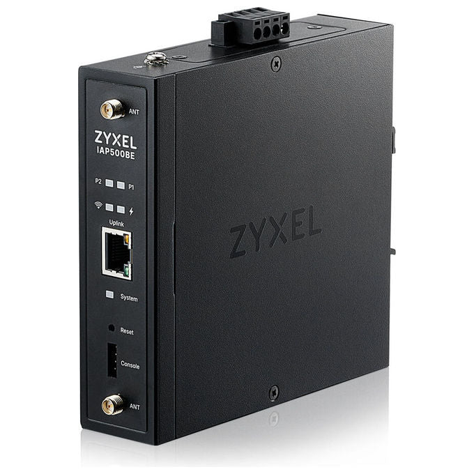 Zyxel, IAP500BE, punto di accesso industriale, WiFi 7, Dual Radio 2x2 MU-MIMO, PoE+, Montaggio guida DIN, Nero