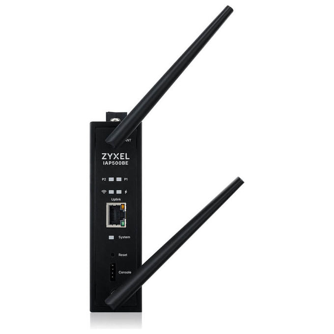 Zyxel, IAP500BE, punto di accesso industriale, WiFi 7, Dual Radio 2x2 MU-MIMO, PoE+, Montaggio guida DIN, Nero