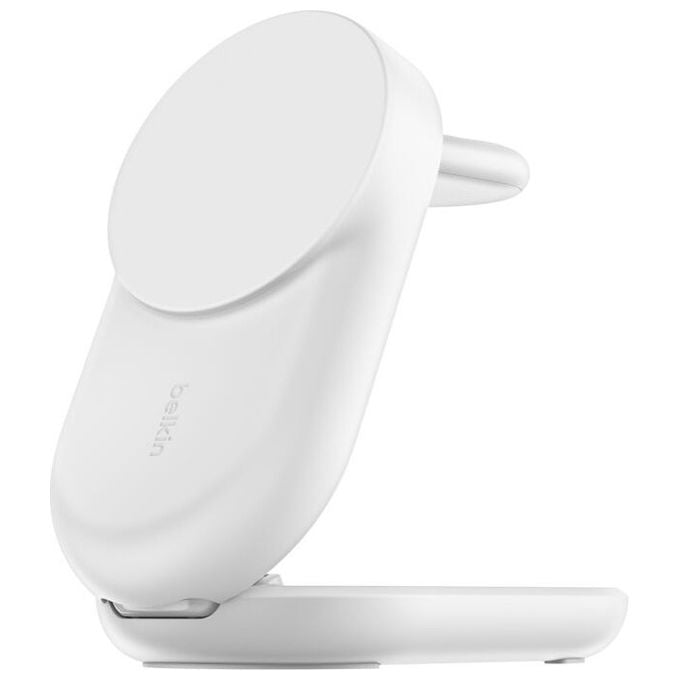 Belkin, Caricatore Wireless Magnetico Qi2 3-in-1 UltraCharge 25W, Ricarica Rapida, Bianco