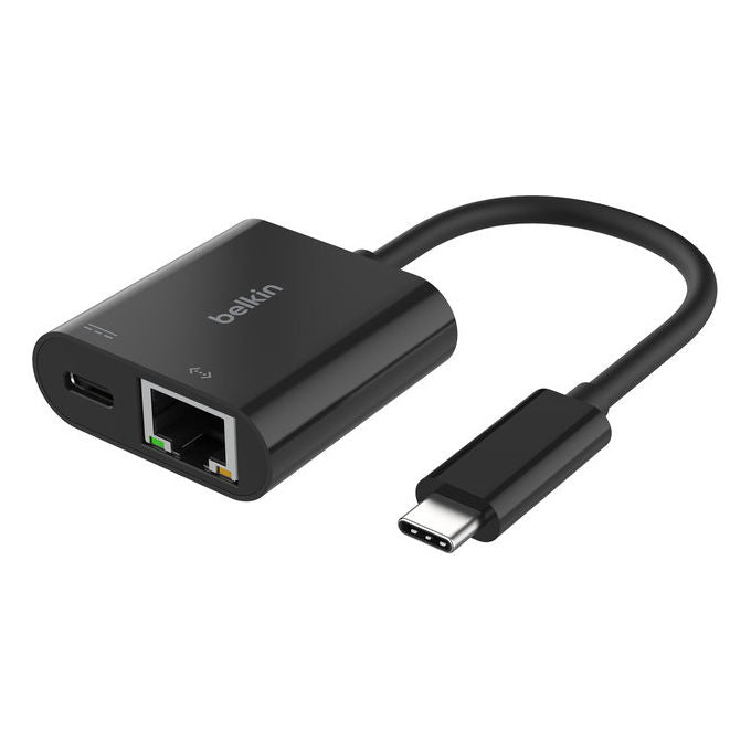 Belkin, Adattatore USB-C, Ethernet, Ricarica 100W, Nero, INC019BTBK