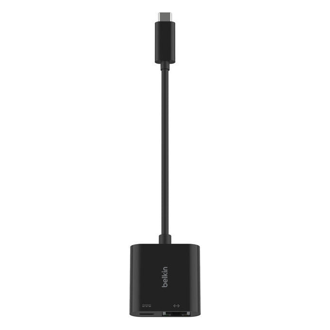 Belkin, Adattatore USB-C, Ethernet, Ricarica 100W, Nero, INC019BTBK
