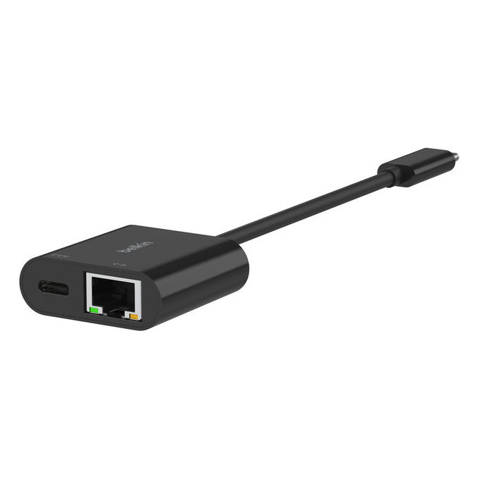 Belkin, Adattatore USB-C, Ethernet, Ricarica 100W, Nero, INC019BTBK