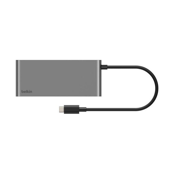 Belkin, Hub USB-C 8-in-1, Grigio, Interfaccia HDMI, RJ-45, USB 3.2, Lettore Schede