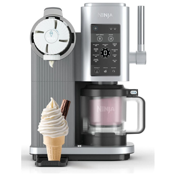 Ninja NC701EU CREAMi Scoop and Swirl Gelatiera 13 Programmi 2 Vasetti 480 ml 800W colore Argento Platino