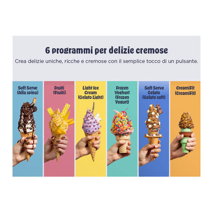 Ninja NC701EU CREAMi Scoop and Swirl Gelatiera 13 Programmi 2 Vasetti 480 ml 800W colore Argento Platino