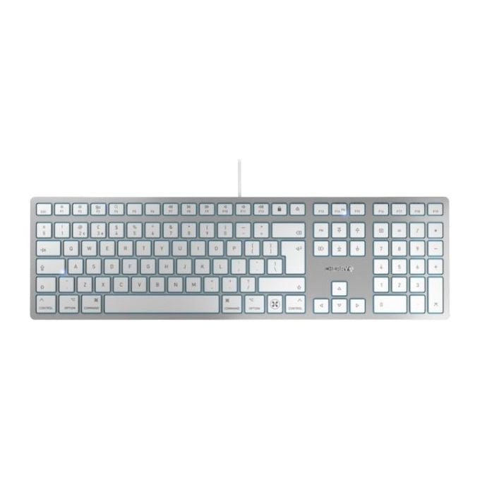 Cherry, Tastiera per Mac KC 6000C, QWERTY US, Argento, USB-C, Ultrapiatta