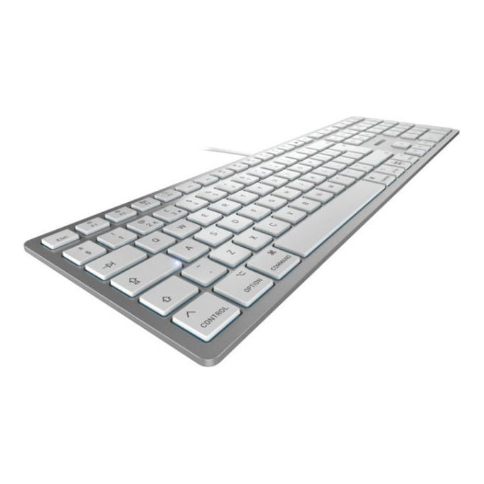 Cherry, Tastiera per Mac KC 6000C, QWERTY US, Argento, USB-C, Ultrapiatta
