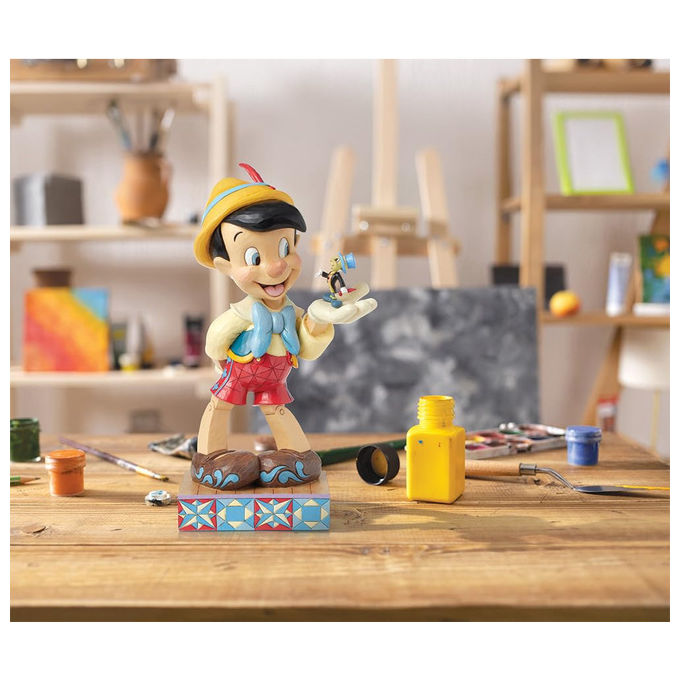 Enesco 6016348 Disney Traditions Statuetta Pinocchio e Grillo Parlante Jim Shore Resina 37 cm
