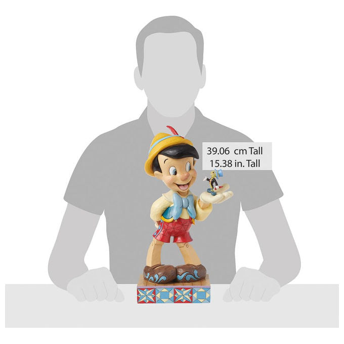 Enesco 6016348 Disney Traditions Statuetta Pinocchio e Grillo Parlante Jim Shore Resina 37 cm